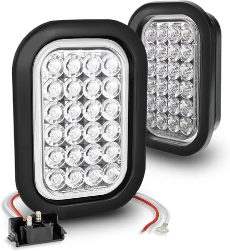 Vista 15 de TRUE MODS Kit de Luces Traseras LED Rectangulares Ámbar de 5x3 3x5 Pulgadas para Remolque [DOT FMVSS 108] [SAE I6 P P2] [Arandelas/Conectores]