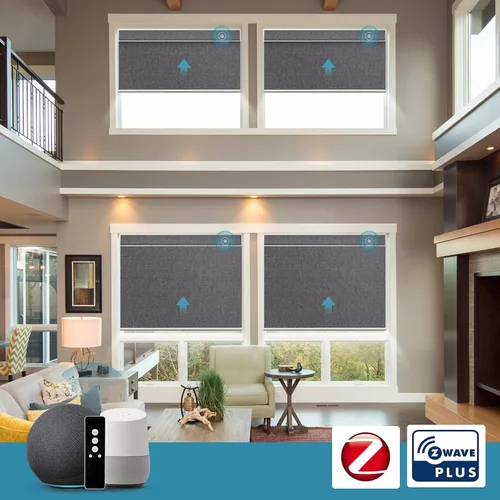 Vista 105 de SmartWings Persianas motorizadas compatibles con Alexa y Google, persianas inteligentes automáticas Z-Wave/Zigbee con control remoto, persiana