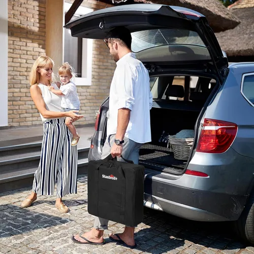 Vista 5 de Bolsa de transporte Stanbroil para parrilla de mesa Blackstone de 17 pulgadas sin capucha metálica, negra