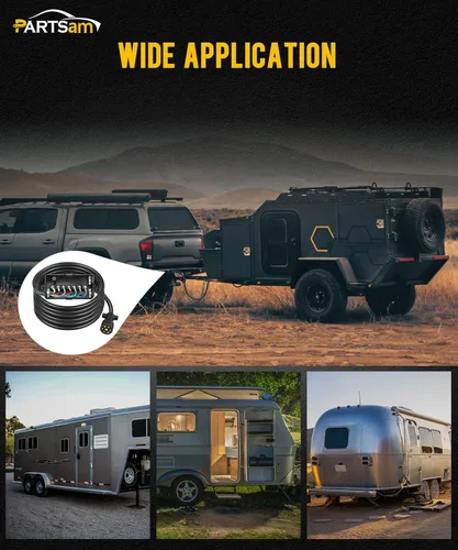 Vista 9 de Partsam Kit de luces LED sumergibles para remolque de camión con marcadores laterales, cable de remolque de 7 vías con caja de conexiones de 7