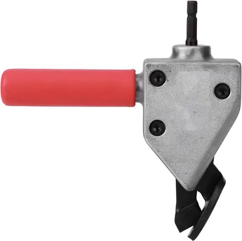 Vista 8 de Cabeza de corte de chapa metálica tijeras de metal accesorio de taladro Cabezal de cortador multifunción con mango Accesorio de chapa metálica