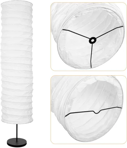 Vista 4 de Pantalla de lámpara de papel, 1 unidad, pantalla de papel para lámpara de pie, estilo nórdico, simple, japonés, cubierta de luz, protector