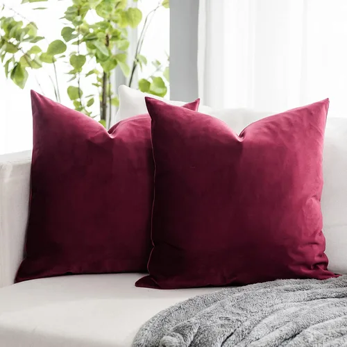 Vista 39 de Juego de 2 fundas de almohada de terciopelo suave negro de 14 x 14 pulgadas para sofá, cama, sala de estar, fundas decorativas de lujo cuadradas