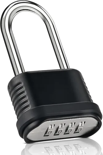 Vista 11 de Paquete de 4 candados de combinación Candado de combinación resistente de 4 dígitos – 26.5mm (1.043 pulgadas) candado de combinación impermeable