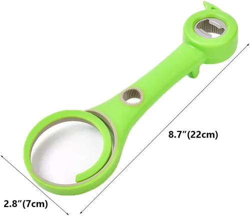 Vista 6 de Muellery Multifuncional 6 en 1 abridor de botellas tarro abrelatas comodidad fácil de usar hogar multi cocina herramientas verde CW00542Green