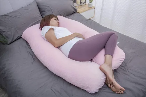 Vista 4 de Almohada Moon Pine de embarazo, con forma de U, almohada de cuerpo entero en forma de U para soporte de maternidad, almohada para dormir, con funda