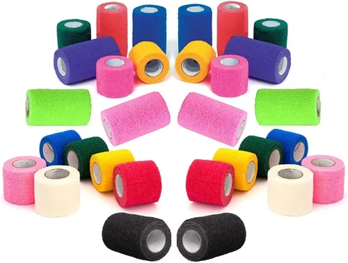 Vista 60 de Cinta adhesiva para veterinarios (negro) (paquete de 2) (2 pulgadas x 15 pies), autoadhesiva, adherente, cohesiva, flexible, autoadhesiva, rollo