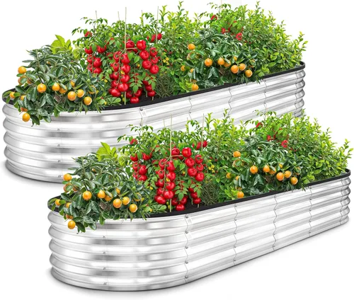 Vista 10 de Utopia Home Kit de cama de jardín elevada galvanizada de 4 x 2 x 1 pies, jardinera elevada para exteriores, cama elevada de metal de fácil montaje