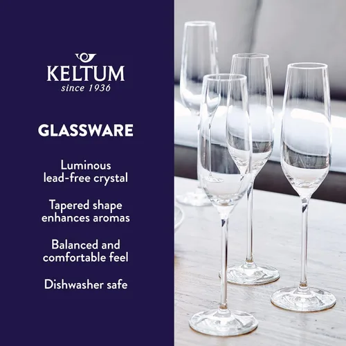 Vista 6 de Copas de champán de cristal sin plomo, juego de 2