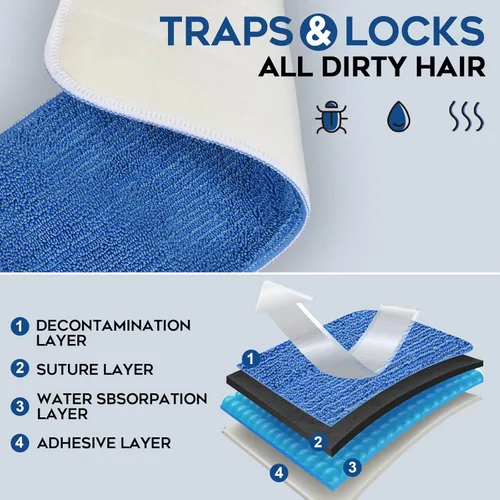 Vista 2 de MATTHEW - Almohadillas de repuesto para mopa de microfibra de 18 pulgadas, para mopa húmeda y seca, reutilizables, repuestos de limpieza comercial