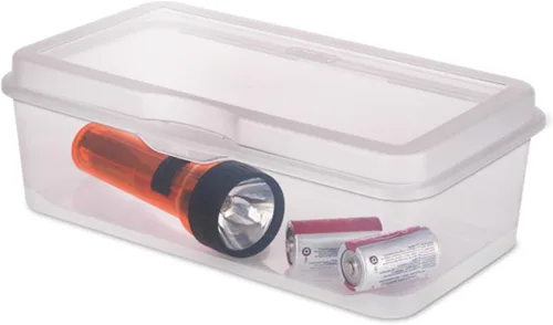 Vista 8 de Sterilite Paquete de 18 contenedores de almacenamiento rectangulares apilables con tapa con bisagra, transparente