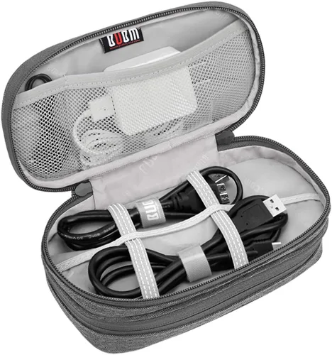 Vista 3 de BUBM Funda de almacenamiento de doble compartimento compatible con PS Vita y PSP, bolsa de transporte protectora, funda organizadora de viaje