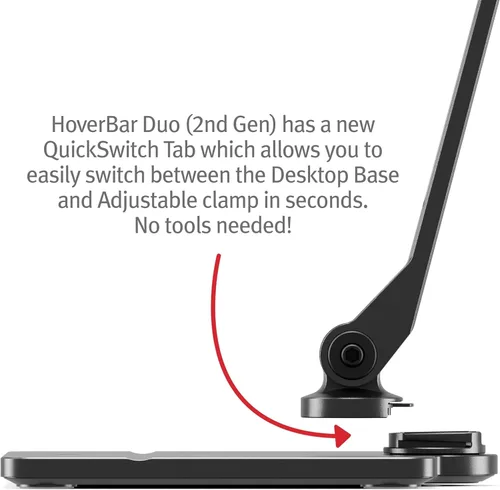 Vista 3 de Twelve South HoverBar Duo Soporte para iPad (2.ª generación) - Soporte ajustable para tablet de escritorio con base pesada y fijación de abrazadera
