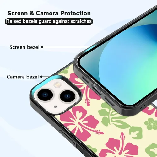 Vista 2 de FANXI Hibiscus - Funda de teléfono compatible con iPhone 13 de 6.1 pulgadas, a prueba de golpes, funda protectora de poliuretano termoplástico