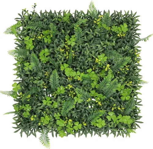 Vista 9 de E&K Panel de valla de plantas artificiales de 20 x 20 pulgadas, hojas sintéticas, césped, panel de privacidad para interiores y exteriores