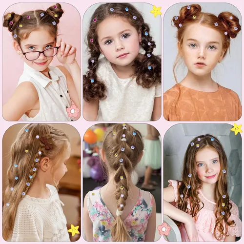 Vista 3 de Kit de sellos de gemas para el cabello, joyas brillantes para el cabello para niñas, herramienta de peinado con diamantes brillantes reutilizables