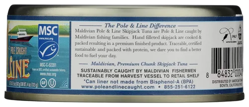Vista 6 de POLE AND LINE Skipjack Atún en Agua, 5 OZ