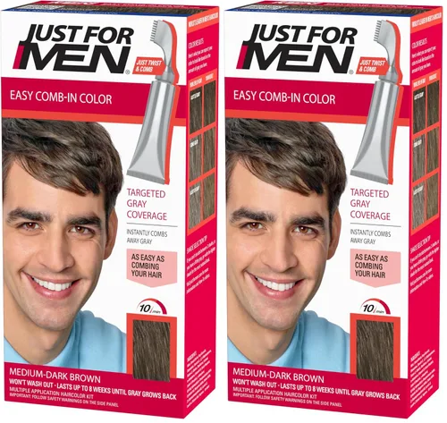 Vista 8 de Solo para hombres Auto Stop, tintura química para el cabello, 1, marrón (Medium Dark Brown)