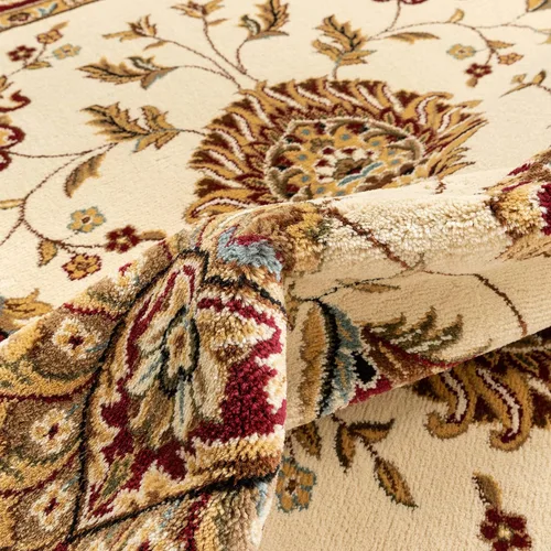 Vista 7 de Well Woven Alfombra de área oriental roja de Sultan Sarouk con diseño floral persa, formal, tradicional, fácil de limpiar, resistente a las manchas