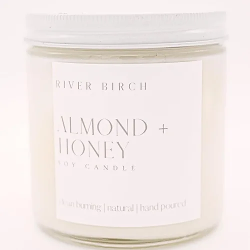 Vista 29 de River Birch Candles - Vela perfumada de almendra + miel, velas de soja de alta calidad, totalmente naturales, no tóxicas, 8.5 onzas, 40 horas