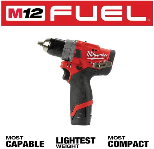 Vista 4 de Milwaukee 2504-21 M12 FUEL CP Kit de taladro de martillo inalámbrico de iones de litio sin escobillas de 12 pulgada (2 Ah)
