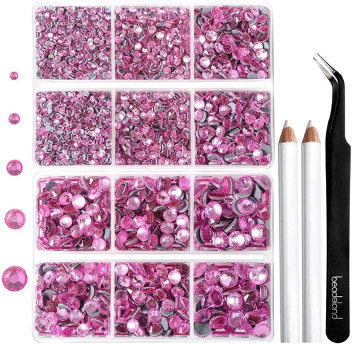 Vista 13 de 6736 piezas de diamantes de imitación termoadhesivos con parte trasera plana, diamantes de imitación AB transparentes para manualidades y ropa, 5