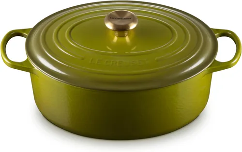 Vista 42 de Le Creuset - Olla holandesa ovalada de hierro fundido esmaltado, de 6.75 cuartos de galón, color regaliz