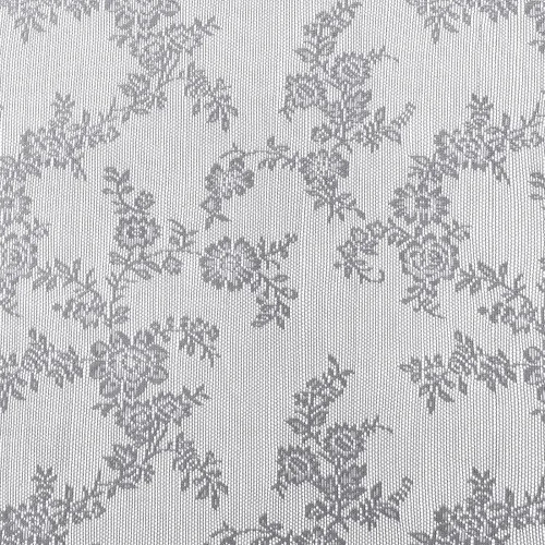 Vista 6 de Lotusolution Cortinas traslúcidas de encaje gris para dormitorio, 55 x 54 pulgadas, paneles de cortina de encaje con rosas florales francesas