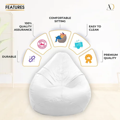 Vista 47 de Ample Decor - Funda para puff (relleno no incluido), almacenamiento de juguetes de peluche de cuero sintético suave, construcción duradera