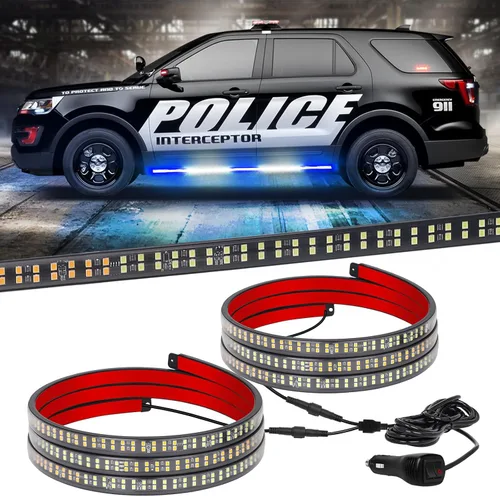 Vista 18 de XRIDONSEN 2 tiras de luces estroboscópicas ámbar de 60 pulgadas, 720 luces LED para estribo, luces intermitentes de advertencia de peligro
