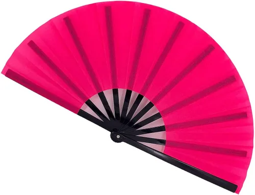 Vista 12 de Large Folding Fans Rave Hand Clap Fan Popping Fan for Line Dancing, Big Foldable Clacking Fans for Dance Festival, Dancing, Performance (Black)