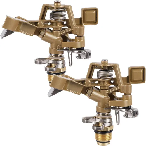 Vista 8 de Biswing Paquete de 2 Aspersores de Impacto con Soporte (Estaca), Cabezal de Aspersor de Césped de Aleación de Zinc Resistente sobre Base de Estaca