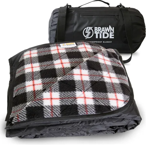 Vista 12 de BRAWNTIDE Manta grande impermeable para exteriores, forro polar extragrueso, cálida, resistente al viento, a prueba de arena, acolchada, 82 x 55