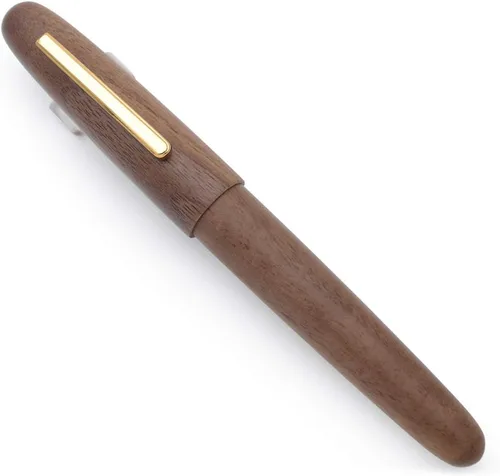 Vista 9 de JINHAO 9056 - Pluma estilográfica de madera natural hecha a mano (madera de ébano, punta mediana de 0.028 in)