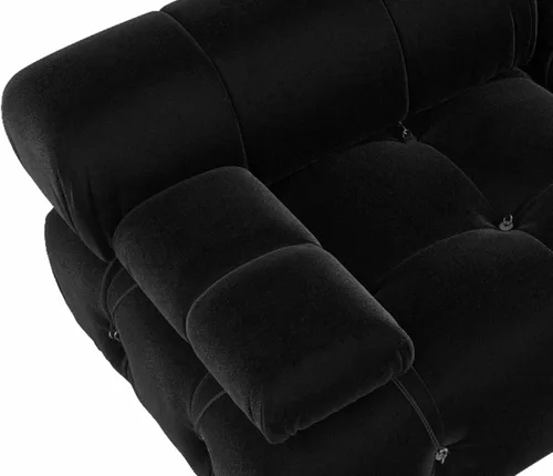 Vista 47 de Sofá modular moderno de terciopelo, sofá modular minimalista en forma de U de 6 plazas con 2 otomanas para sala de estar, oficina, apartamento