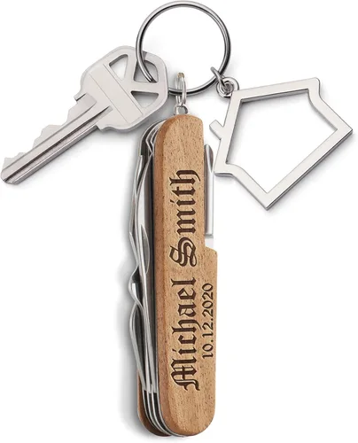 Vista 5 de Cuchillo de bolsillo grabado, cuchillo de bolsillo multiherramienta personalizado de 8 funciones, regalos de Navidad para hombres, cuchillos