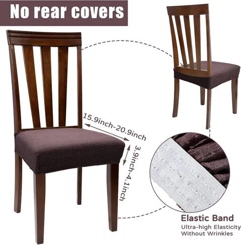 Vista 3 de Irenare 4 fundas de asiento para silla, fundas para sillas de comedor, fundas elásticas suaves y elásticas, fundas protectoras de silla extraíbles