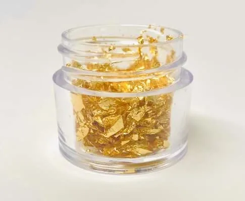 Copos de hoja de oro auténtico comestible de 24 quilates, 30 mg, importados de Italia, para decoración de pasteles, hornear, cocinar, cupcakes,