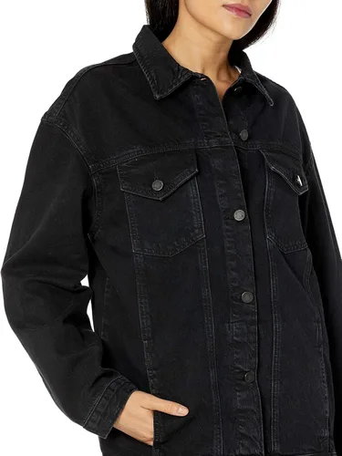 Vista 4 de The Drop Chaqueta vaquera extragrande Andrea para mujer