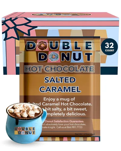 Vista 32 de Chocolate caliente con sabor a dona doble, chocolate caliente de frambuesa, paquetes de chocolate caliente, mezcla de cacao caliente, paquete de 32