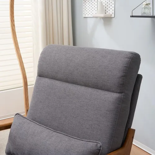 Vista 21 de Modern Accent Chairs for Living Room,Bronzing Cloth Comfy Reading Chair Leisure Armchairs with Pillow,Lounge Single Sofa Vanity Chair for Dark Grey