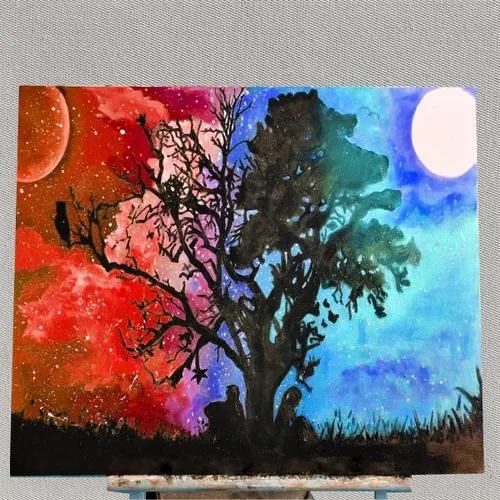 Vista 7 de Lienzo de algodón blanco para artes de 17.7 x 158 pulgadas, lienzo de algodón imprimado, rollo de lienzo blanco para óleo y pintura acrílica