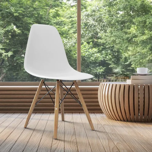 Vista 15 de GOFLAME DSW - Sillas de comedor, sillas de plástico con patas de madera, sillas sin brazos de estilo moderno para sala de estar, cocina, dormitorio