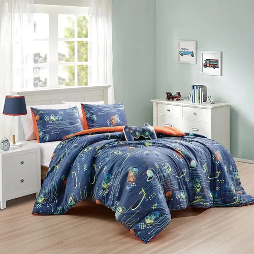 Vista 23 de Chezmoi Collection Juego de ropa de cama de 3 piezas para niñas, color blanco y negro, tamaño individual, juego de edredón de microfibra