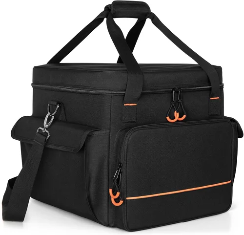 Vista 8 de LUXJA Bolsa acolchada para 2 luces de efecto o luces de cabeza móvil, bolsa de luz de efecto con divisor interior y bolsillos para accesorios