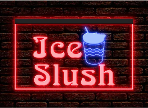Vista 8 de 110244 Ice Slush Cold Drink Frozen Cafe Shop Display - Letrero de neón con luz LED (12 x 8 pulgadas, 16 colores por control remoto)
