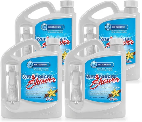 Wet & Forget Spray limpiador de ducha semanal de 64 oz - Paquete de 4