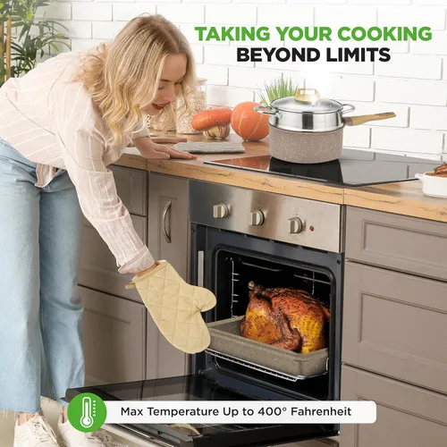 Vista 6 de Nutrichef 22-Piece Marble Non-Stick Cookware and Bakeware Set - Professional Home Kitchen Collection with Multi-Sized Pots, Pans, and Heat-Resistant