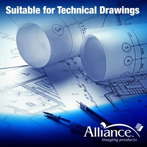 Vista 3 de Alliance - Rollos de papel, diseño de ingeniería, 76.2 cm x 152 m, 92 brillante, Blanco