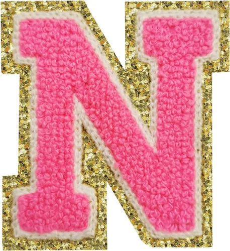 Vista 49 de 3Pcs Letter Patches Varsity Glitters Chenille,SPRT Iron on Blue Letter Patch,Alphabet Cloth Patch for Team Costume Decoration 3.1in Height S